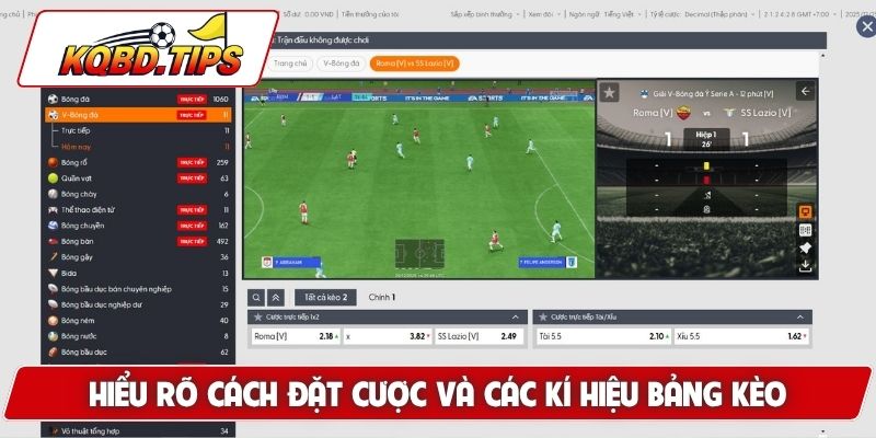 Hiểu rõ cách đặt cược và các kí hiệu bảng kèo